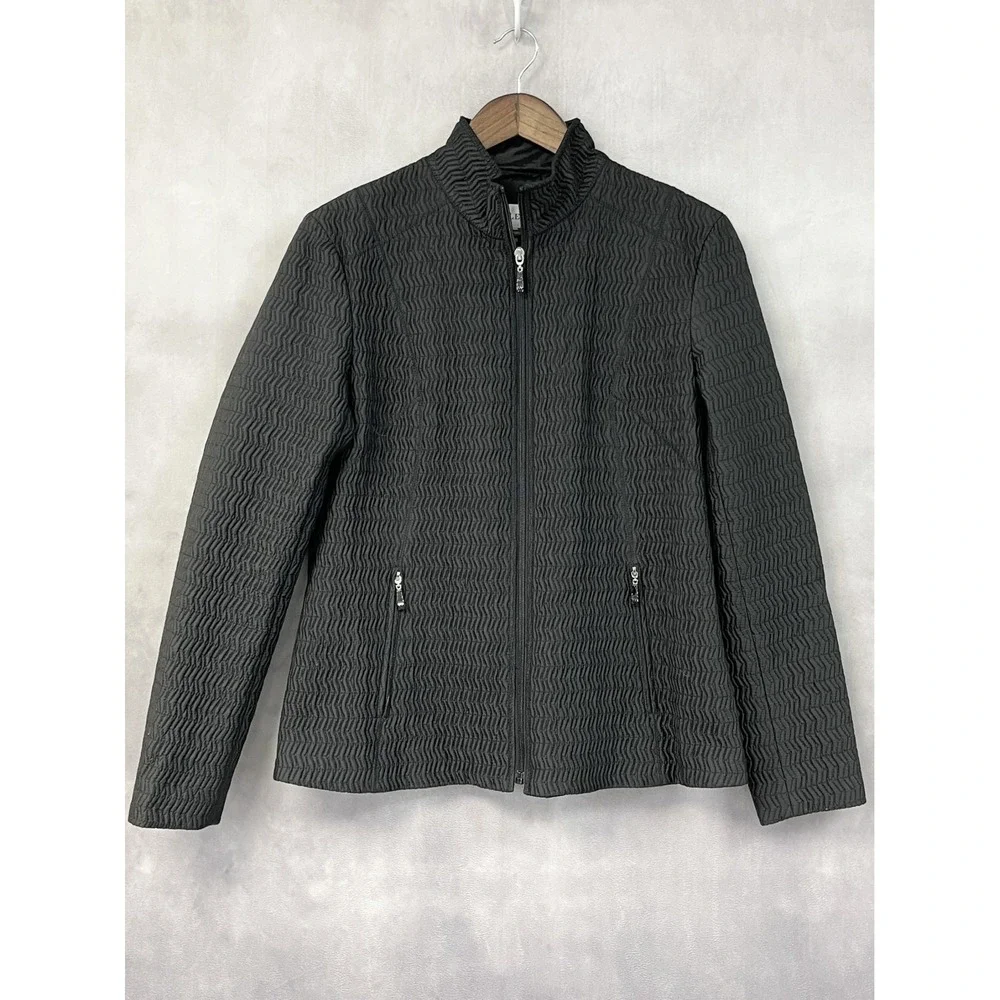 Pendleton Quilted Zip Up Jacket Women Medium Textured Coastal Heritage Elevated